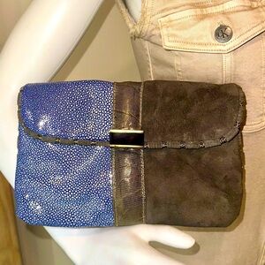 Vintage R&Y Augousti genuine stingray & nubick suede Clutch wallet